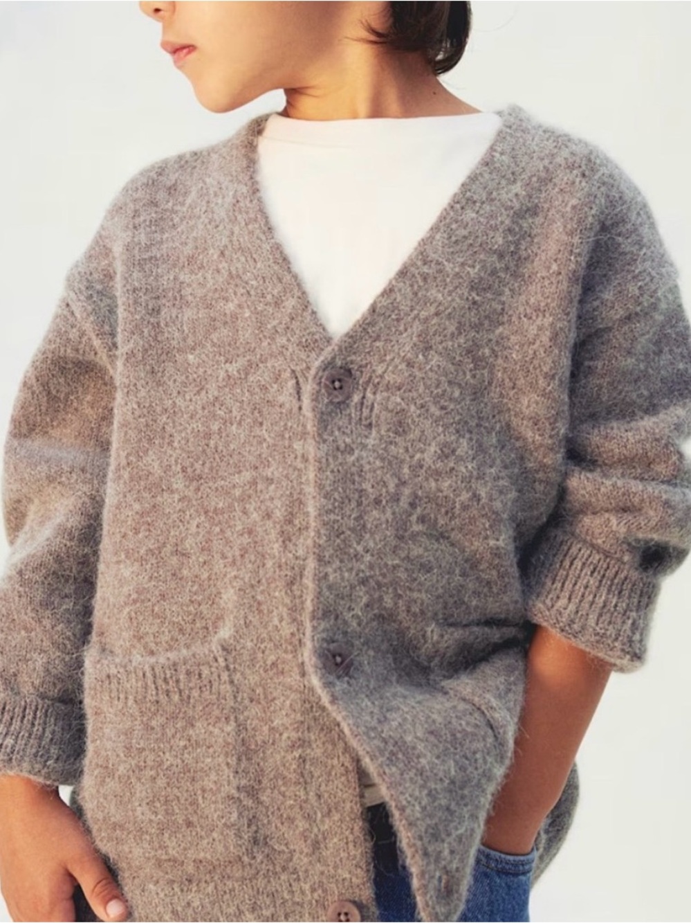 NWOT Kid’s Wool & Alpaca Cozy V-Neck Cardigan Sweater